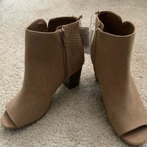 Peep toe booties